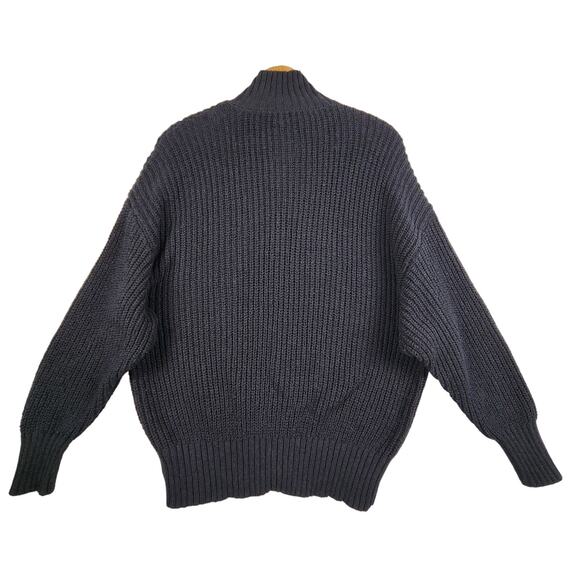Offline by Aerie Chunky Knit Quarter Zip Sweater Women’s SZ M Navy GUC - Picture 2 of 15